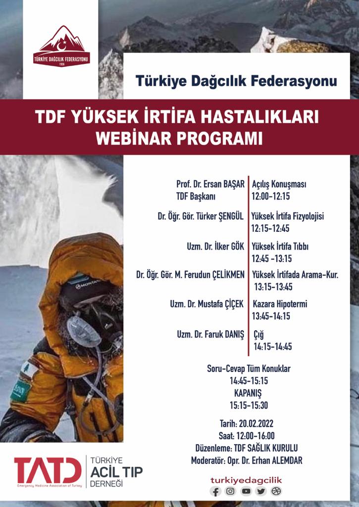 TDF Yüksek İrtifa Dağ Hastalıkları Seminer Programı