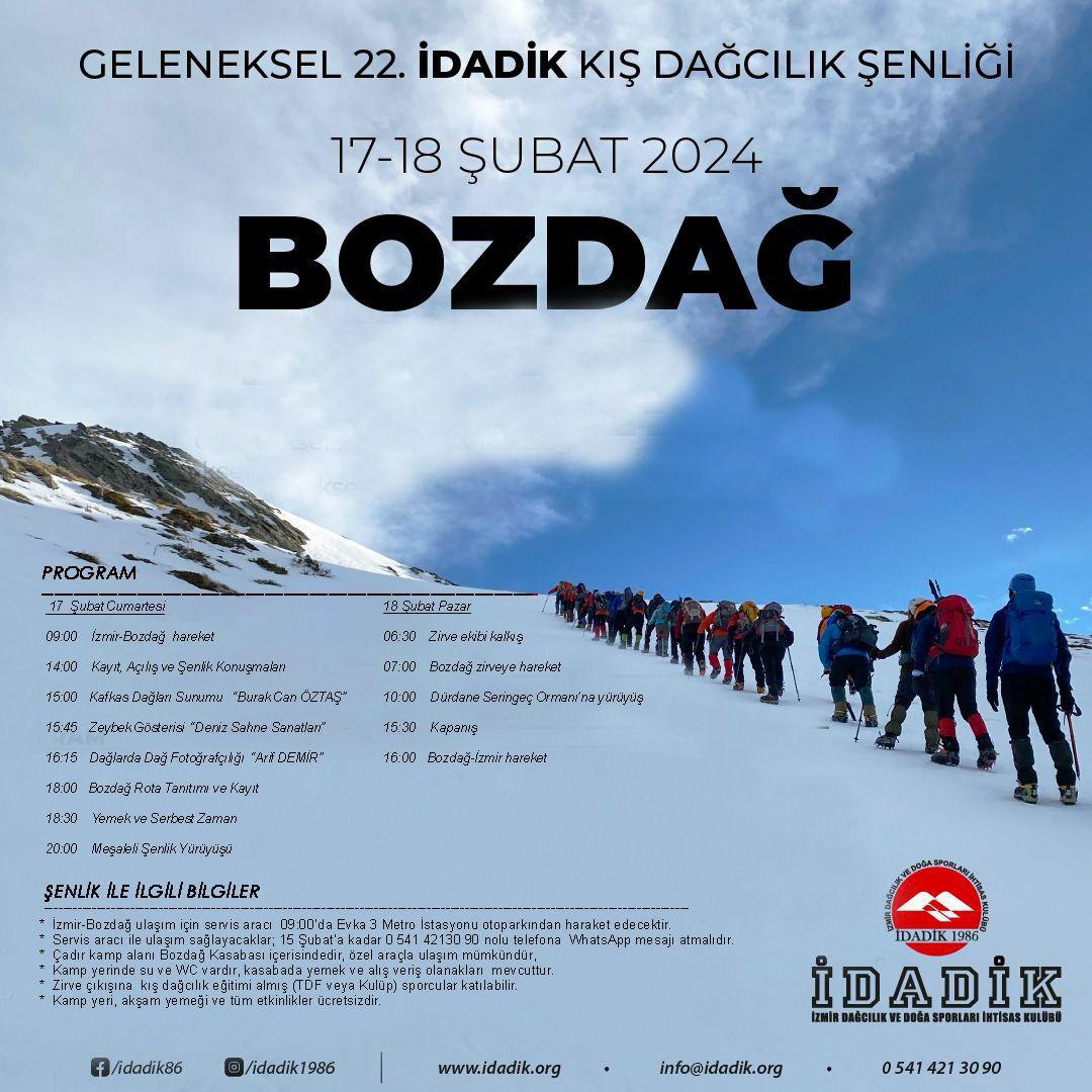 Geleneksel 22. İdadik Bozdağ Kış Dağcılık Şenliği